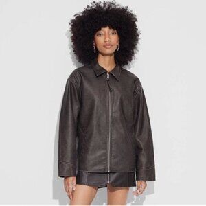 ✨ NWT Faux Leather Oversized Bomber Jacket - Wild Fable✨